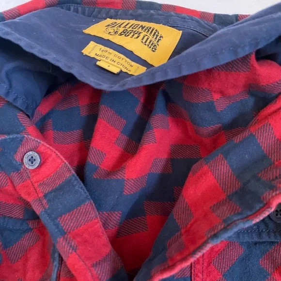 Billionaire Boys Club Luxury Streetwear 100% Cotton Flannel Digi Plaid Shirt LG - Picture 15 of 15